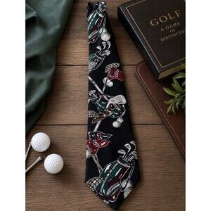 American Sports Classic Golf Tie Silk USA Novelty Golf Clubs 58"